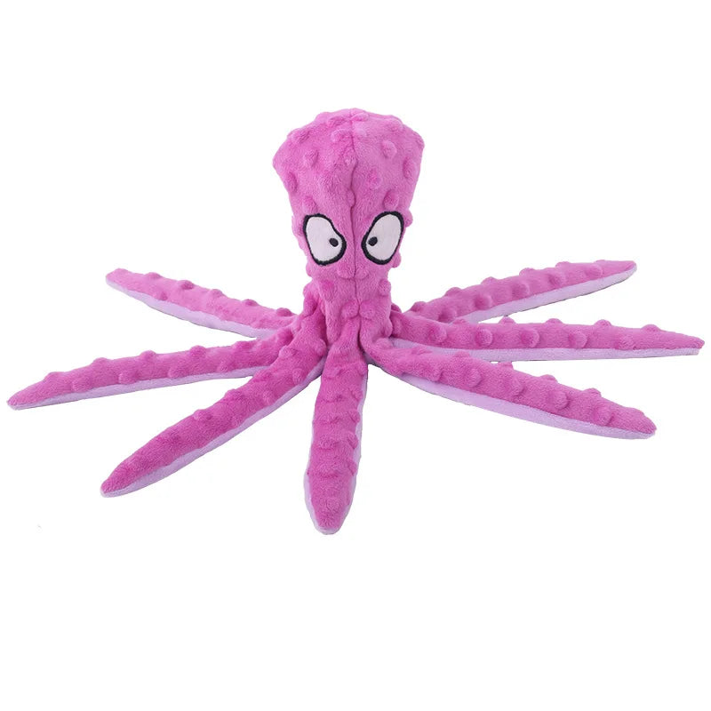 1PC Pet plush toys, cartoon stamps, fish skin shells, dog biting and sound-making toys, octopus, cat and dog products