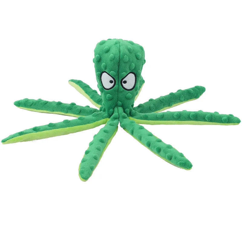 1PC Pet plush toys, cartoon stamps, fish skin shells, dog biting and sound-making toys, octopus, cat and dog products