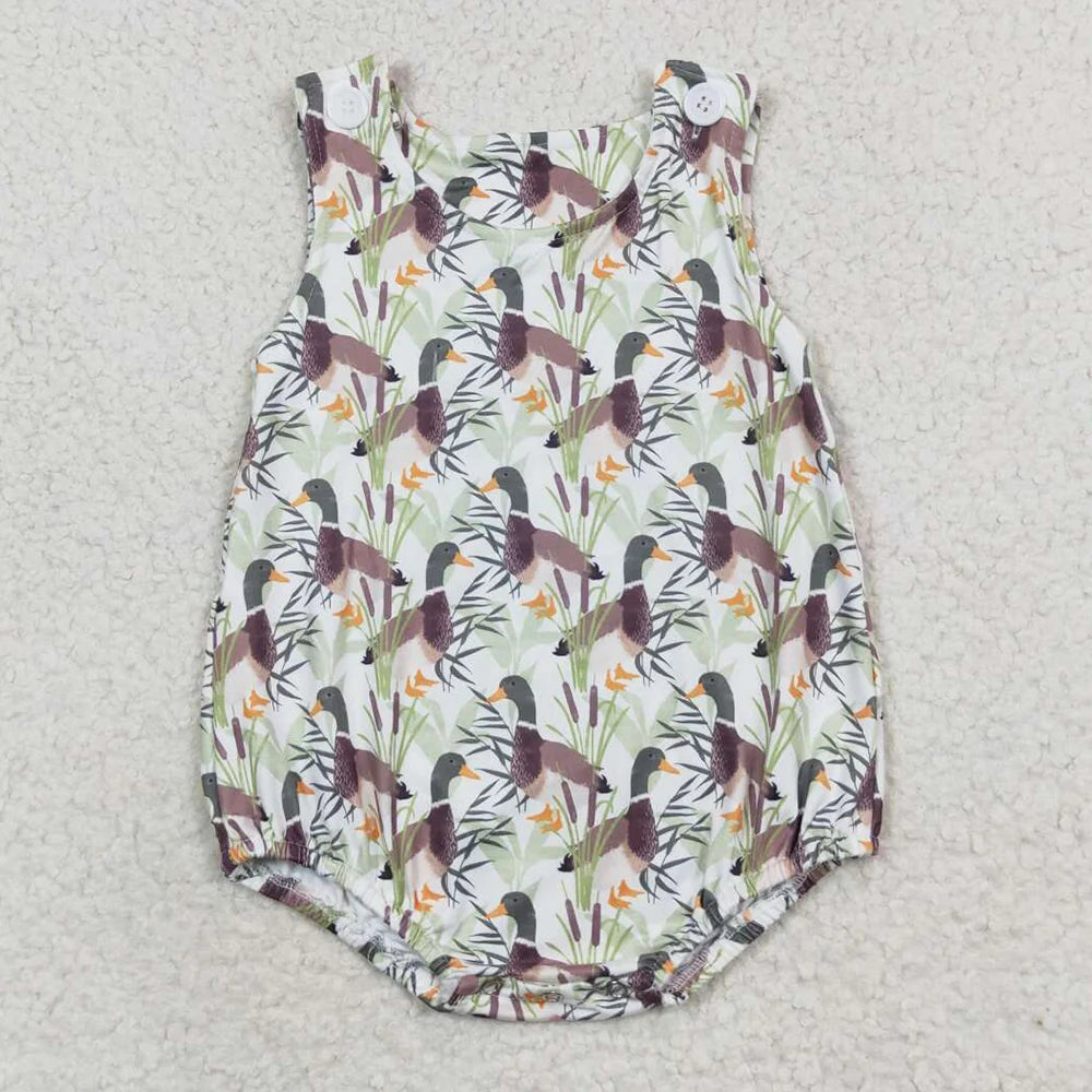 Hot Sale Baby Infant Boys Rompers Golf Hole In One Green Checkered Sleeveless Rompers Boutique Toddler Boys Onesie Bubble Romper