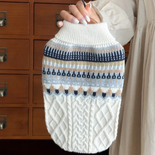 New Dog Black Beige Vintage Sweater for Small Medium Dog Christmas Halloween Day Wear Sweater Pullover