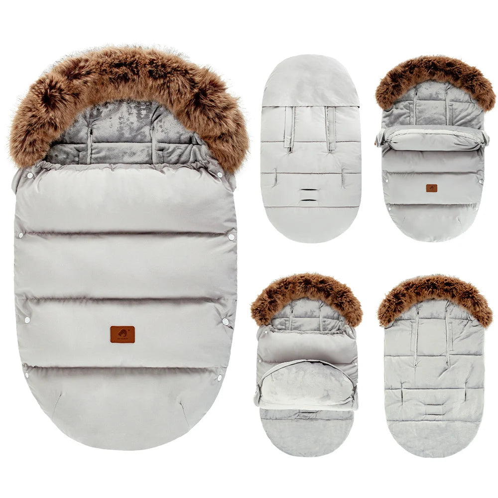 Baby Stroller Footmuff 0-24Months Winter Baby Warm Envelope Sack For Discharge Windproof Thicker Universal Stroller Accessories