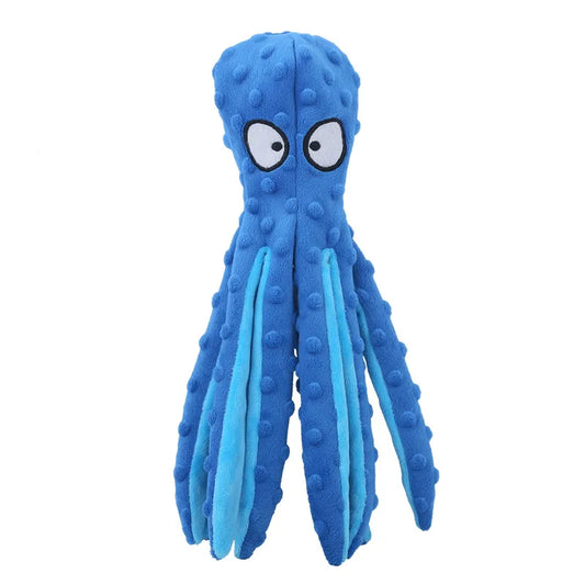 1PC Pet plush toys, cartoon stamps, fish skin shells, dog biting and sound-making toys, octopus, cat and dog products