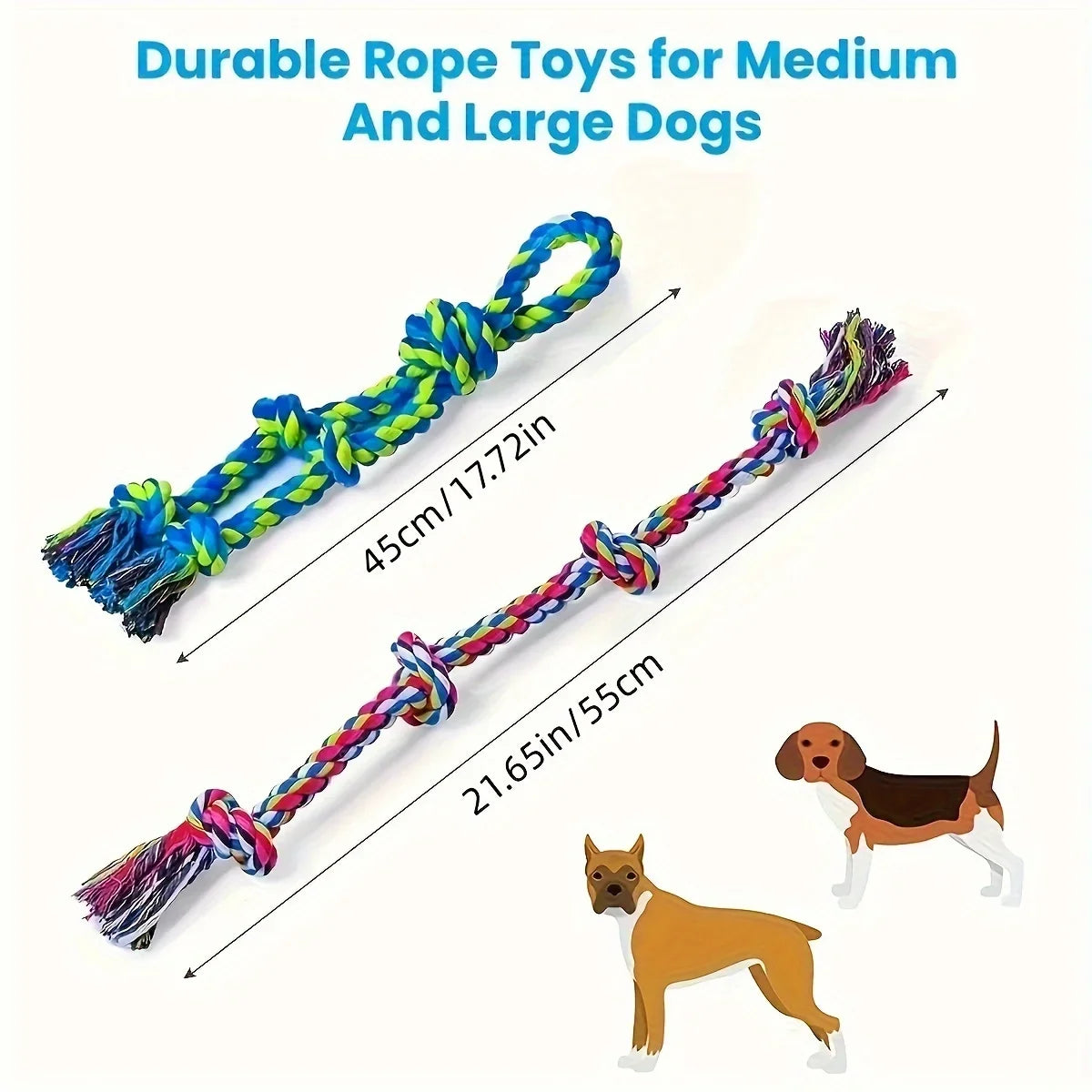 Knot Dog Toys Indestructible Durable Dog Chew Toys Tug of War Interactive Toys Suitable for Medium and Large Dogs Pet Supplies